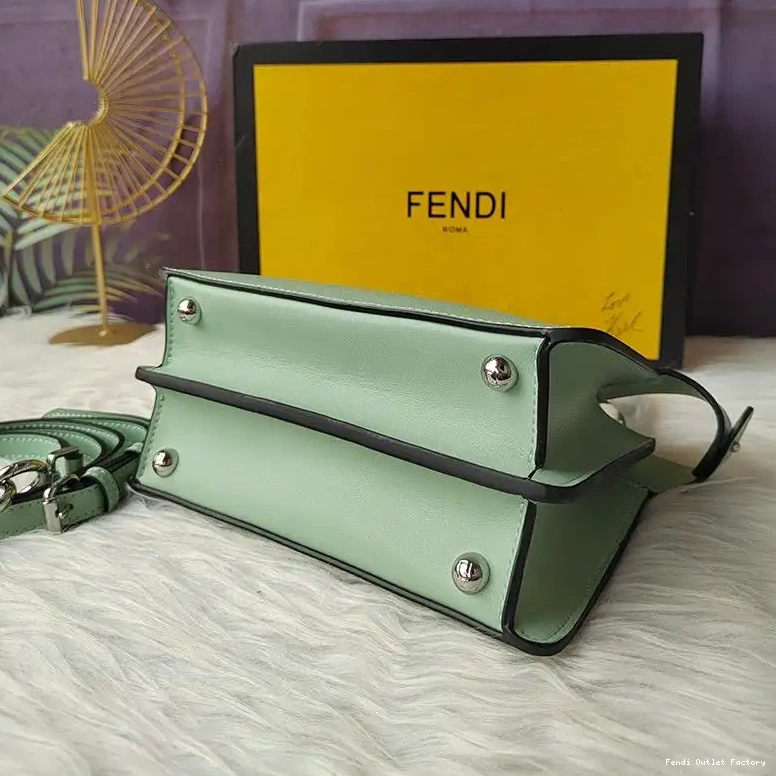 Cheap HOT Petite In ISeeU Peekaboo Green Nappa Leather Fendi Bag 0613